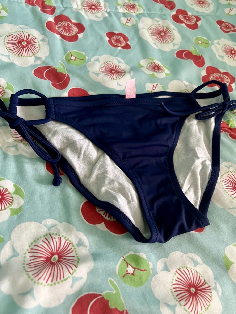 Victoria's Secret Navy Blue Side-tie Bikini Bottom size S
